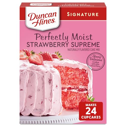 Duncan Hines Strawberry Supreme Flavored Cake Mix, Easter Baking, 15.25 oz.