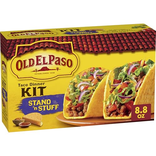 Old El Paso Stand 'N Stuff Taco Dinner Kit with Taco Shells, Mild Taco Sauce, and Seasoning Mix, Easy Meal Prep, 10 Ct, 8.8 oz