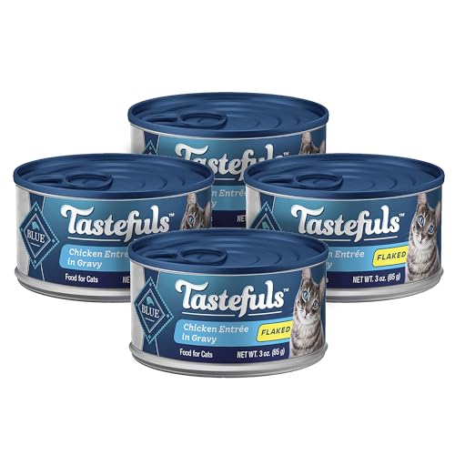 Blue Buffalo Tastefuls Natural Wet Cat Food Cans, Flaked Style, Chicken in Gravy Entrée 3-oz Cans (Pack of 4)