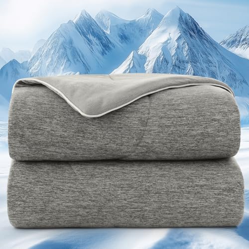 PHF Cooling Comforter King Size Rayon from Bamboo, 60"x80", Charcoal
