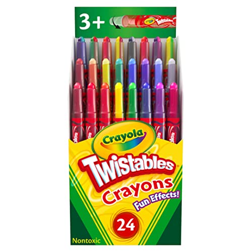 Crayola Twistables Crayons for Kids (24ct) School Supplies for Toddlers, Less Mess Coloring, Gifts for Boys & Girls, Ages 3, 4, 5