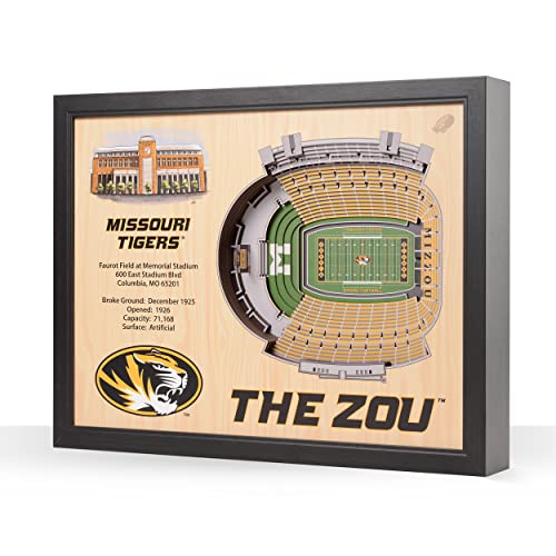 YouTheFan NCAA Missouri Tigers 25-Layer StadiumViews 3D Wall Art - Faurot Field at Memorial Stadium