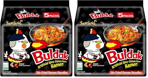 Samyang Buldak Spicy Ramen, Hot Chicken Ramen, Korean Stir-Fried Instant Noodle, Original, 1 Bag with 10 Pack