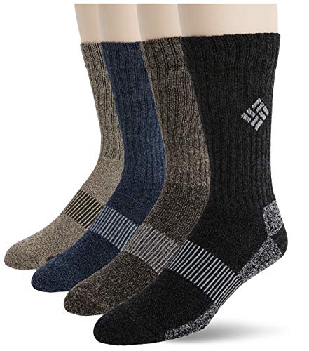 Columbia Basic Thermal w/Mesh and Arch Support Socks, Multi Assorted, M 10-13, 4 Pair