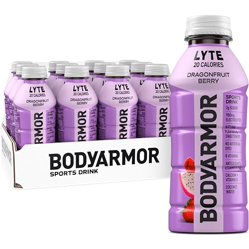 BODYARMOR Lyte Sports Drink Low-Calorie Beverage, Dragonfruit Berry, Coconut Water Hydration, Natural Flavors with Vitamins, Potassium-Packed Electrolytes, 16 Fl Oz (Pack of 12)
