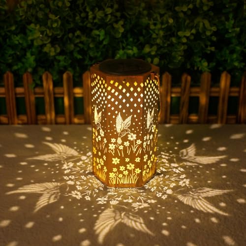 Eandisom Birthday Gifts for Women - Garden Decor Hummingbird Solar Lanterns Outdoor Waterproof, Mothers Day Gifts for Mom Grandma, Hanging Solar Lights Outside for Yard, Patio