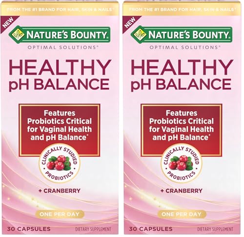 Nature's Bounty Probiotics for Women, Vaginal Probiotics for Healthy pH Balance, 2 Billion CFU, Clinically Studied Strains, Optimal Solutions pH Balance Pills, 30 Vegetarian Capsules (Pack of 2)