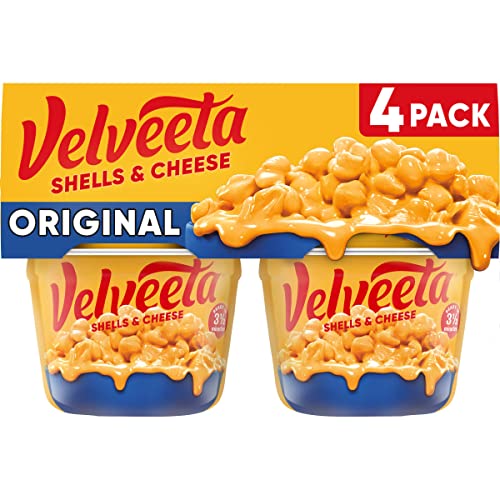 Velveeta Shells and Cheese Mac and Cheese, 4 Cups, for Easy Snack or Dinner Side, Original Flavor, 2.39 oz