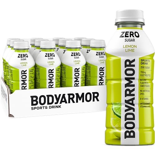 BODYARMOR ZERO Sugar Lemon Lime Electrolyte Drink, Natural Flavors, 16 Fl Oz Bottles (12 Pack), B Vitamins & Antioxidants Sugar Free Hydration