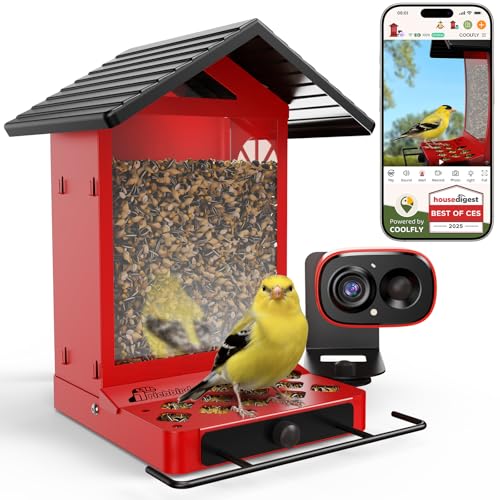 Richbird Smart Bird Feeder Camera with Vivid 2.5K Color Night Vision, Free AI Bird Identifier, Durable Squirrel-Resistant Metal Body, Solar Powered, Outdoor Gift for Mom Dad Birds Lovers