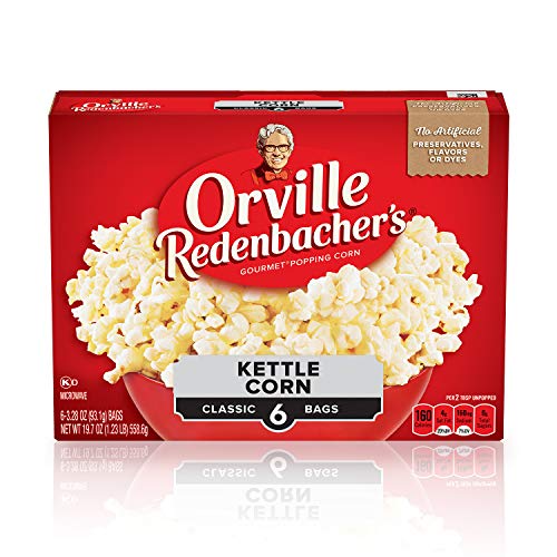 Orville Redenbacher’s Microwave Popcorn, Kettle Corn, 3g Fiber Per Serving, 3.3 oz., 6-Count
