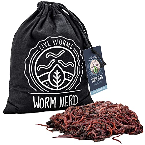 Worm Nerd Composting Red Wriggler Mix Live Compost Worms for Organic Materials - Sustainable Set for Better Soil Structure 100 Count *CANNOT SHIP TO HAWAII