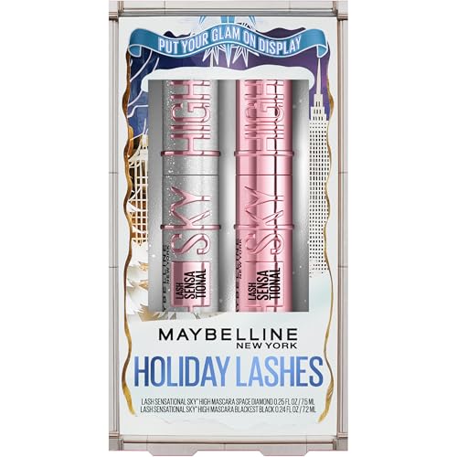 Maybelline Lash Sensational Holiday Makeup Kit, Includes Full-Size Sky High Mascara and Lash Sensational Glitter Mascara, 1 Makeup Gift Set