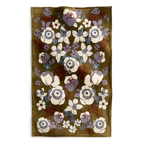 Vera Bradley Women's Fleece Plush Throw Blanket, Dusk Garden, One Size