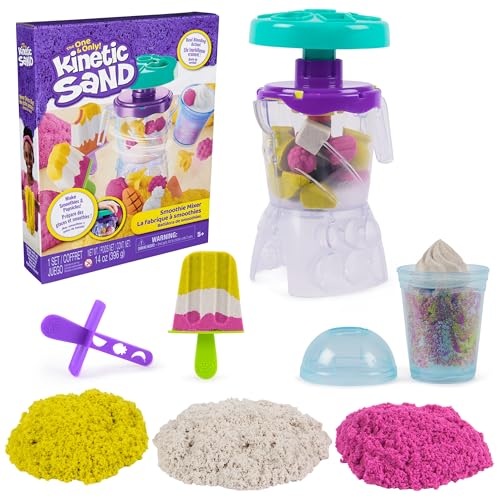 Kinetic Sand, Smoothie Mixer Playset with 14 oz Play Sand, Tools & Popsicle Mold, Play Food Toy, Arts and Crafts Kids Toys for Girls & Boys Ages 5 and up