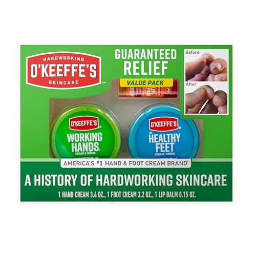 O'Keeffe's Giftbox Including Lip Repair with Cherry and Vitamin E Oil Stick, Working Hands Jar and Healthy Feet Jar, Gift Idea, Mother's Day