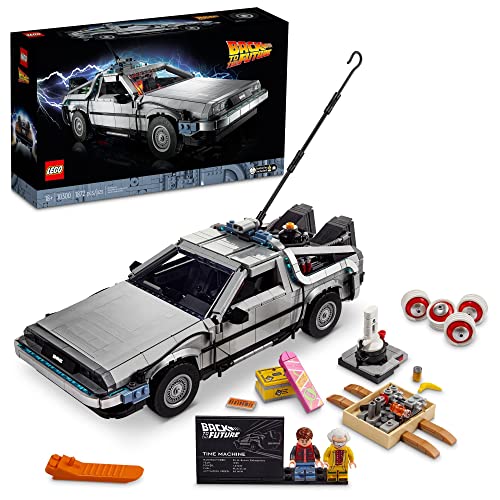 LEGO Icons Back to the Future Time Machine 10300, Model Car Building Kit Based on the Delorean from the Iconic Movie, Perfect Build for Teens and Adults Who Love to Create