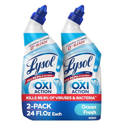 Lysol Toilet Bowl Cleaner Gel, For Cleaning and Disinfecting, Bleach Free, Ocean Fresh Scent, 24oz (Pack of 2)