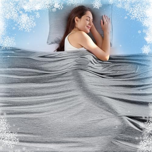 KMUSET Cooling Blanket Twin(60"x80"),Summer Dorm Room Essentials for Guys Girls,Double Sided Summer Cooling Blankets for Hot Sleepers & Night Sweats,Cool Lightweight Blanket,Gifts for Women,Light Grey