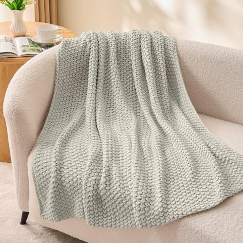 BEDELITE Cozy Chunky Cable Knit Throw Blanket for Couch