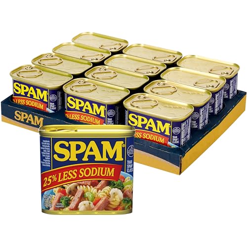 SPAM 25% Less Sodium Canned Meats, 12 oz Cans, 12 Pack