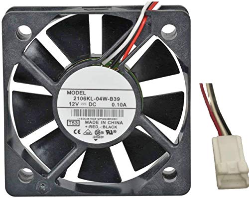 NMB TECHNOLOGIES 2106KL-04W-B39 DC Brushless Fan, 12" Connection Leads, Ball Bearing, 9.9 CFM, 12 VDC, 52 mm L x 52 mm W x 15 mm H