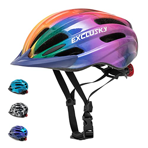 Kids Helmet Exclusky Bike Helmet for Kids Child Boys Girls Bicycle Helmet Age 5-13 Adjustable Cycle Helmet 50-57cm