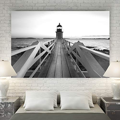 Marshall Point Lighthouse Landscape Forest Ocean Beach Photographic Exclusive Canvas Wall Art