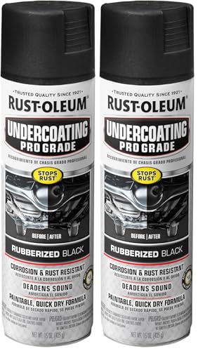 Rust-Oleum 248656 Professional Grade Rubberized Undercoating Spray, 15 oz, Black (Pack of 2)