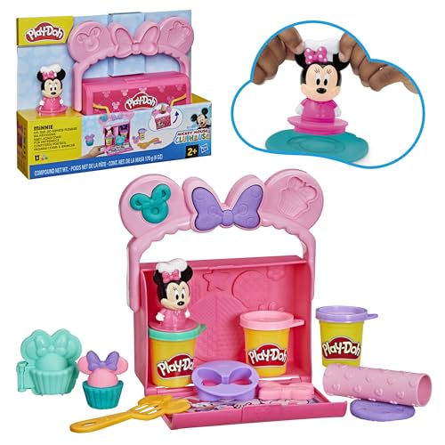 Play-Doh Disney Junior Mickey Mouse Clubhouse, On-The-Go Bakery Playset with Minnie Mouse, Play Food Preschool Toys, Arts & Crafts Gifts for Kids 2+