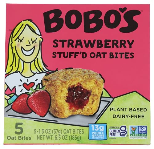 Bobos Oat Bars Bites Stuffed Strawberry 5Pc 6.5 OZ