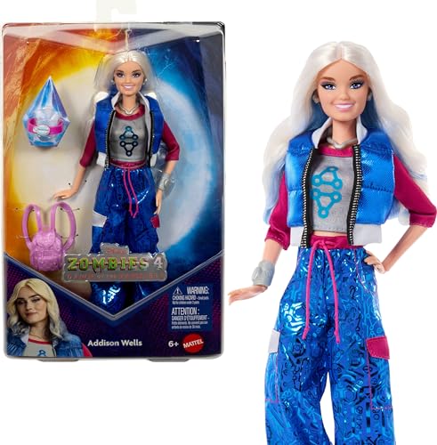 Mattel Disney Zombies 4: Dawn of The Vampires Addison Wells Fashion Doll with Removable Outfit & 6 Accessories, Inspired by The Movie