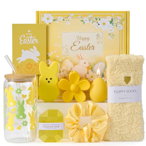 Larchio Easter Basket Stuffers for Adult Women, Easter Gifts for Teen Girls with Bunny Tumbler and Self Care Basket Gifts for Wife Daughter Sister