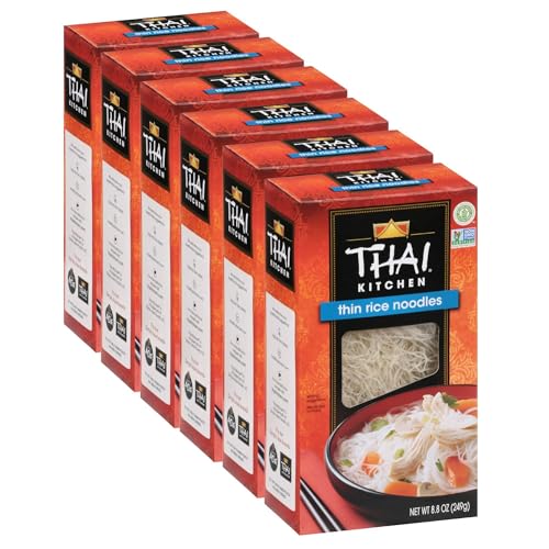 Thai Kitchen Gluten Free Thin Rice Noodles, 8.8 oz (Pack of 6)