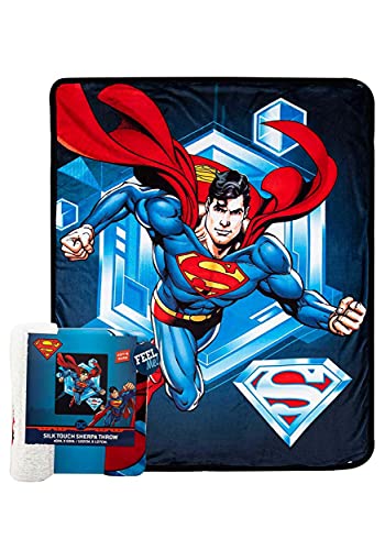 Northwest DC - Superman Silk Touch Sherpa Throw Blanket, 40" x 50", to The Rescue