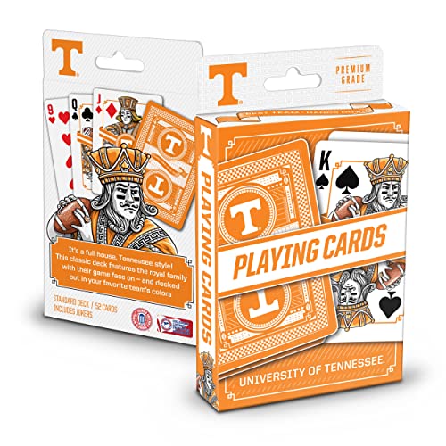 YouTheFan NCAA Tennessee Volunteers Officially-Licensed Playing Cards - Original Artwork on All face Cards and Jokers - Team’s Official Colors - Quality Linen Texture - Designed in The USA