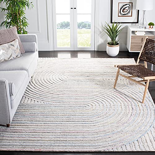 SAFAVIEH South Hampton Collection Area Rug - 8'9" x 12', Pink & Blue, Handmade Wool, Ideal for The Living Room, Dining Room, Bedroom (SHA301U-9)