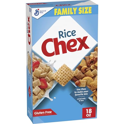 Rice Chex Gluten Free Breakfast Cereal, Homemade Chex Mix Ingredient, Family Size, 18 oz
