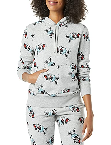 Amazon Essentials Disney | Marvel | Star Wars | Princess Women's Fleece Hooded Pullover Hoodie Sweatshirts (Available in Plus Size), Minnie Icons, Large