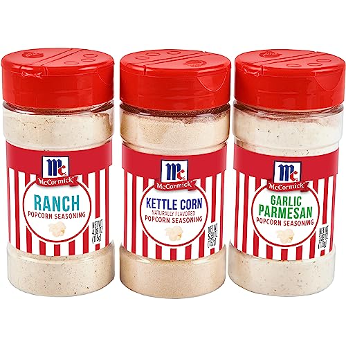 McCormick Popcorn Seasoning Variety Pack (Garlic Parmesan, Ranch, and Kettle Corn), 13.46 oz