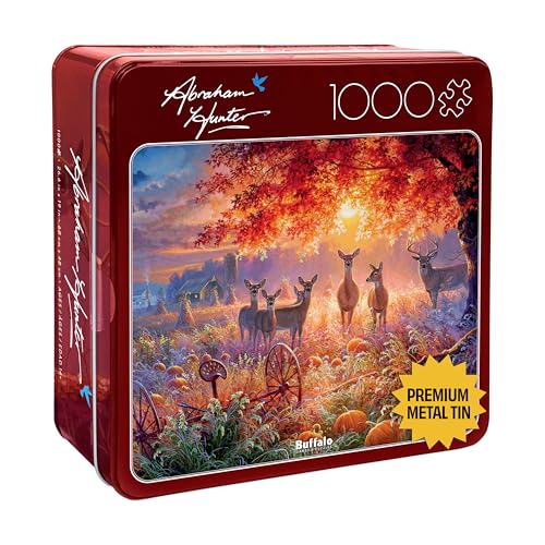 Buffalo Games – Trick Or Treat - Abraham Hunter - 1000 Piece Halloween Jigsaw Puzzle - Festive, Collector's Tin Holiday Puzzles for Adults – Precision-Cut Pieces, Fall Artwork, Autumn Fun