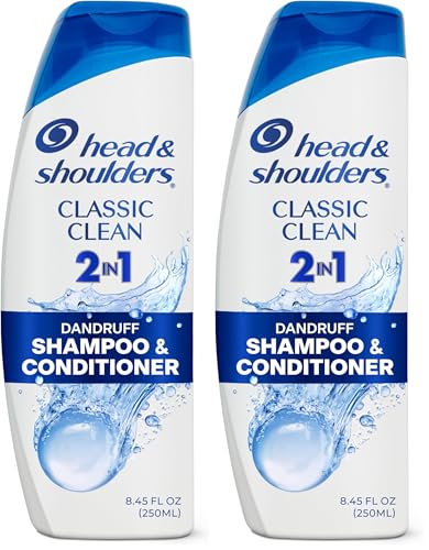 Head and Shoulders Classic Clean 2-in-1 Anti-Dandruff Shampoo + Conditioner 8.45 Fl Oz (Pack of 2)