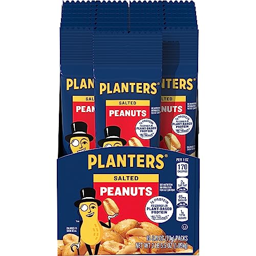PLANTERS Salted Peanuts, 2.5 oz, 15-Pack, Snack Nuts