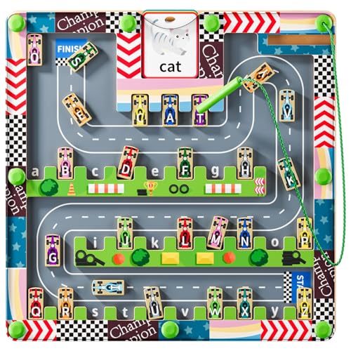 Magnetic Maze Montessori Toys – Toddler Toys & Kids Games Designed for Preschool Learning Activities, Enhancing Fine Motor Skills & Cognitive Growth, 34567 Year Old Girl Birthday Gift and Boys Car
