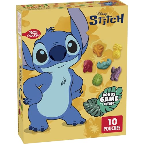 Disney Stitch Fruit Flavored Snacks, Fat Free and Gluten Free Snacks, 8 oz (10 Pouches)
