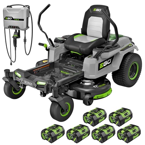 EGO POWER+ Z6 Zero Turn Riding Lawn Mower, 42" Deck, Includes (6) 56V 6.0Ah Batteries and 880W Charger - ZT4214L