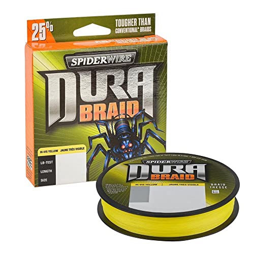SpiderWire Braid 20lb DuraBraid, 300yd | 274m Fishing Line, Hi-Vis Yellow, 1 ct.
