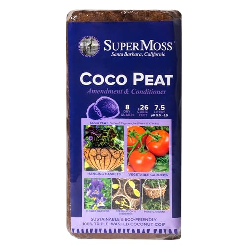 SuperMoss (23278) Coco Coir Seed Starting Mix High Expansion Buffered Coconut Peat Brick Soil, Natural, 650g