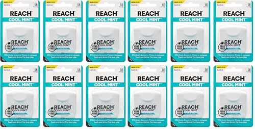 Listerine Cool Mint Interdental Floss for a Cleaner, Healthier Mouth, Oral Care, 55 Yards (Pack of 12)