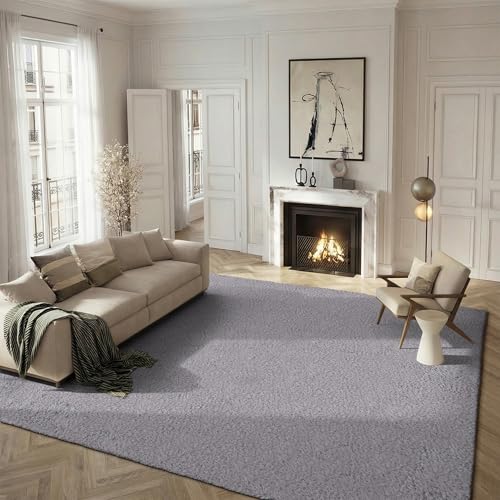 SAFAVIEH Luxe Shag Collection 8' x 10' Grey SGX160C Handmade Glam 3.2-inch Extra Thick Area Rug